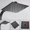 GobekUsa Black Thermostatic Rain Shower Faucet Set for Wall Mounted Bathrooms