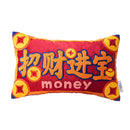 GobekUsa Good Fortune Embroidered Cozy Cushion Cover for Sofa, Chair - Chinese Features
