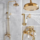 GobekUsa Gold Brass Shower Faucet Set with Tub Spout and Dual Handles