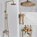 GobekUsa Brass Shower Set with 8" Rainfall Head and Hand Sprayer