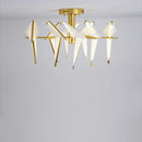 GobekUsa Love Bird Chandelier Lighting - White Gold Designer Lustre for Dining Room