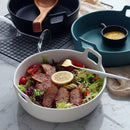 GobekUsa Ceramic Double Handle Salad Bowl | Deep Porcelain Serving Dish