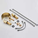 GobekUsa Gold Double Handle Basin Faucet - Three Hole Bathroom Sink Mixer