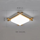 GobekUsa Japanese Wood Ceiling Light Tatami Lamp Flush Mount Living Room Bedroom Square