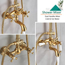 GobekUsa Gold Brass Shower Faucet Set with Tub Spout and Dual Handles