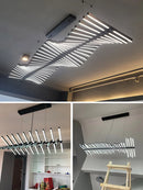 GobekUsa Linear Fishbone Chandelier: Nordic Minimalist Dining Room Office Living Room Lighting