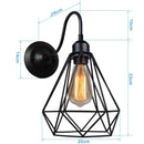 GobekUsa Black Cage Guard Wall Sconce LED Lamp Indoor Retro Lighting Fixture