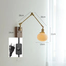 GobekUsa Copper Swing Arm Wall Lamp Sconce - LED Wall Light for Bedroom Living Room