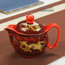 GobekUsa Dragon Teapot Tea Set, Porcelain Kung Fu Teaware for Puer Oolong Ceremony