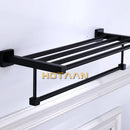 GobekUsa Black Towel Rack: Wall-mounted Aluminium Bathroom Accessories