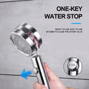 GobekUsa Double Panel Turbo Shower Head with Spiral Water Flow and One Key Stop