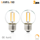 GobekUsa LED String Lights Retro Edison E27 Bulbs 2PCS G40 1W Warm White 2700K