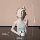 GobekUsa Butterfly Girl Resin Figure Modern Home Decor Statue Objects