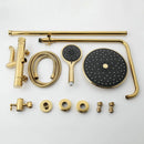 GobekUsa Gold Plated Thermostatic Shower Faucet Set with 8" Rainfall Head