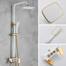 GobekUsa Black Gold Shower Faucet Set with Rainfall Bathroom Mixer Faucets