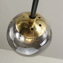 GobekUsa Glass Ball LED Chandelier: Retro Round Wrought Iron Indoor Lighting for Kitchen, Living Room, Farmhouse