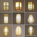 GobekUsa Japanese Bamboo Chandelier Lights for Bedroom Living Room Tea Room Zen Lamps