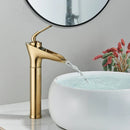GobekUsa Gold Waterfall Wine Glass Basin Faucet - Single Lever Bathroom Mixer