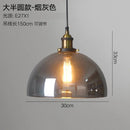 GobekUsa Smoky Grey Glass Pendant Lamp: Nordic Hanging Light Fixture in Amber Glass