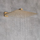 GobekUsa Golden Bathroom Shower Set with Square Rainfall Head and Concealed Mixer Taps