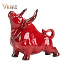 GobekUsa Bull Figurines: Porcelain Animal Statue for Home Office Decor