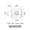 GobekUsa Creative Alphabet Glass Juice Cup with Handle | Personalized Office Tea and Dessert Cup
