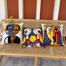 GobekUsa Abstract Embroidery Pillowcase 45x45cm Picasso Decorative Throw Pillows Sofa & Car