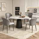 Upholstered PU Leather Dining Chairs with Curved Backrest (Set of 4)