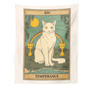 GobekUsa Cat Divination Tarot Card Tapestry Moon Phase Wall Hanging Décor