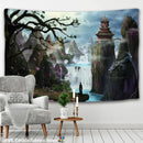 GobekUsa Dreamy Castle Mushroom Tapestry Psychedelic Wall Hanging Hippie Kids Decor