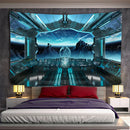 GobekUsa Galaxy Alien Planet UFO Spacecraft Tapestry Wall Hanging Home Decor