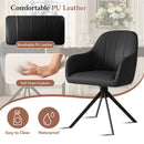 Reclining Swivel Dining Chairs, PU Leather with Metal Legs (Set of 2)