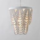 GobekUsa Black Wood Beaded Pendant Chandelier - Antique Nordic Lighting for Foyer, Dining, Bedroom