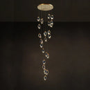 GobekUsa Crystal Stone Copper Chandelier - LED Postmodern 2025 Lighting for Staircase
