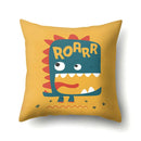 GobekUsa Dino Baby Pillowcase: Cute Dino Drive Car Letter Cushion Cover for Bedroom Decor
