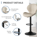 Swivel Bar Stools Set of 3 — Adjustable Height Fabric Counter Stools