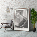 GobekUsa Bauhaus Stairs Canvas Print | Retro School Poster for Living Room Decor