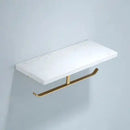 GobekUsa Brass Marble Toilet Paper Holder Nordic Brushed Gold Bathroom Tissue Shelf