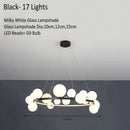 GobekUsa Glass Chandelier Lamp Kitchen Island Hanging Light Black Gold Silver G9 LED
