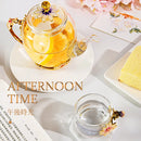 GobekUsa Daisy Enamel Crystal Glass Teapot Set for Hot and Cold Drinks