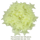 3D Stars Glow Dark Wall Stickers by GobekUsa – Luminous Fluorescent Home Decor