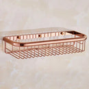 GobekUsa Gold Brass Bathroom Shelf with Towel Hanger, Shampoo Holder, and Basket