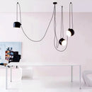 GobekUsa Black Drum LED Pendant for Kitchen & Restaurant - Spider Industrial Ceiling Light