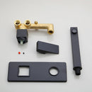 GobekUsa Black Wall Mounted Basin Faucet Solid Brass Hot Cold Mixer.