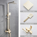 GobekUsa Brushed Gold Shower Mixer with Rotating Tub Spout and 8" Rainfall Head