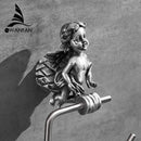 GobekUsa Gold Brass Angel Towel Ring Wall Rack for Bathroom - MB-0786B