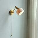 GobekUsa Copper Arm Wall Lamp with Pull Chain Switch, Nordic Modern Design