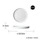 GobekUsa Ceramic Dinner Plate Set - Round Western Meal Plate, Steak Dish, Rice Bowl
