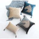 GobekUsa Gold Rhinestone Square Pillow Case with Tassels Luxury Accent Decorative Cover
