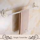 GobekUsa Aluminum Bath Hardware Set: Shelf, Towel Rack, Paper Holder, Brush Holder, Hooks